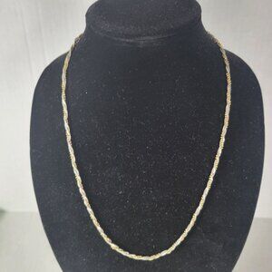 Napier Gold & Silver Mobwife Grannycore Retro Twisted Rope Chain 18" Necklace